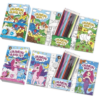 Grafix Omalovánky Zvířátka na farmě 60 listů pastelky cestovní sada