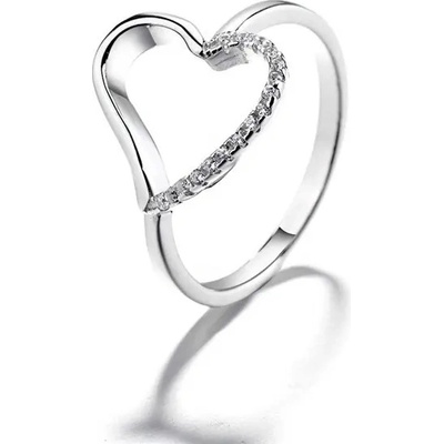 Majya Stříbrný prsten srdce ADELIA se zirkony 10087 6