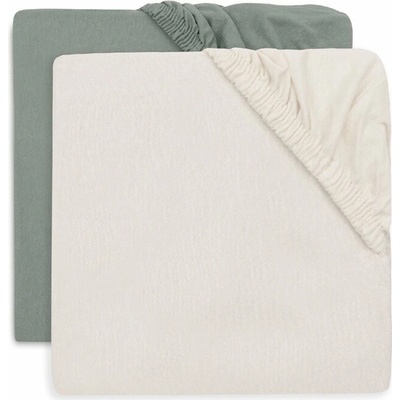 Jollein Prostěradlo napínací Sea Green/Ivory 40/50x80/90 2 ks