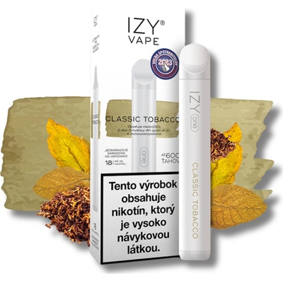 Izy Vape One Classic Tobacco 18 mg 600 poťahov 1 ks