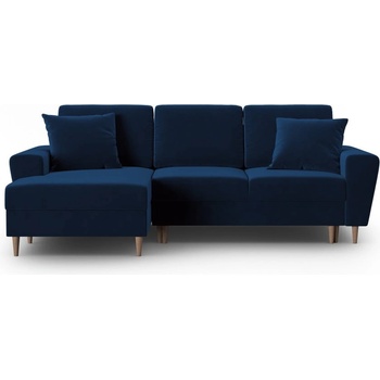 Cosmopolitan Design Син кадифен разтегателен ъглов диван с място за съхранение (ляв ъгъл) Kyoto - Cosmopolitan Design (COS_LCF_2_F2_KYOTO4)