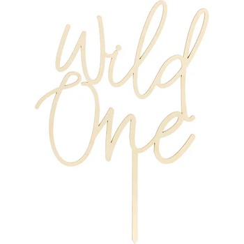 Image 1 of PartyDeco Дървен топ за торта - Wild One 22см