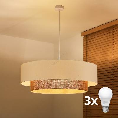 - LED полилей на кабел BOHO стил 3xE27/15W/230V Ø 80 см (BG2301)