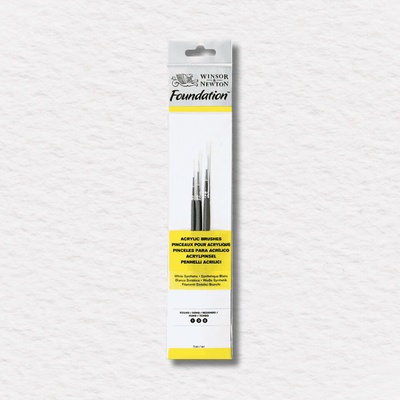 ŠTETCE NA AKRYL - WINSOR & NEWTON - FOUNDATION - KRÁTKA NÁSADA - OKRÚHLE | 3 KS