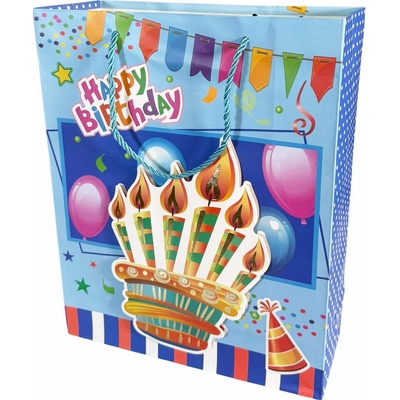 Dárková taška střední Happy Birthday se třpytkami Typ: 4