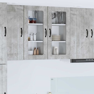 vidaXL Стенен стъклен шкаф LUCCA Бетонно сиво 40 x 31 x 80 см (884991)