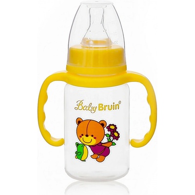 Baby Bruin detská kojenecká fľaša s uškom žltá 120 ml