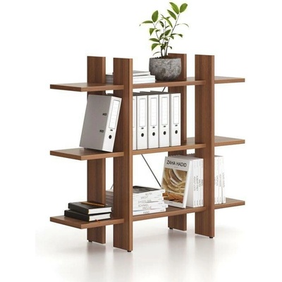 B2B Partner Kancelářský regál nízký krátký SOLID, 1250 x 400 x 1075 mm, ořech