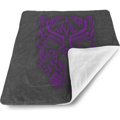 Sablio Detská deka pre bábätko BLACK PANTHER wakanda forever Fialový