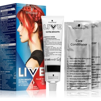 Schwarzkopf LIVE Ultra Brights or Pastel полу-перманента боя за коса цвят 092 Pillar Box Red