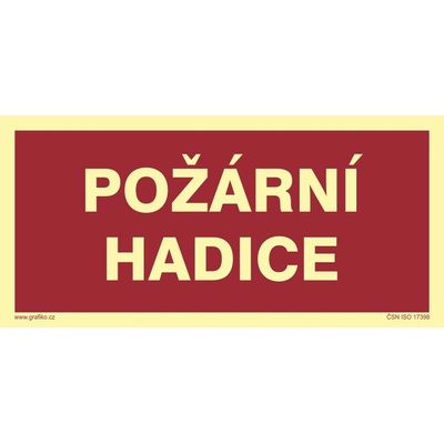 Grafiko | Požární hadice - fotoluminiscenční - Materiál Samolepící PVC folie, Rozměr 400x200mm