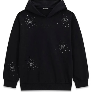 GUESS Суичър за момиче в черен цвят с кристали Guess
