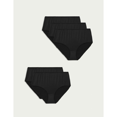 Marks & Spencer Боксерки бикини с висока талия от микрофибър, без видими ръбове, 5 бр. Marks & Spencer черен Marks & Spencer | Cheren | ЖЕНИ | 8