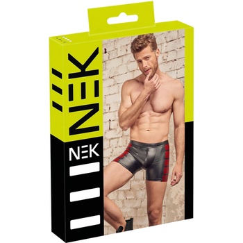 NEK - черни боксерки с червени ленти и цип - xl