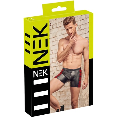 NEK - черни боксерки с червени ленти и цип - xl