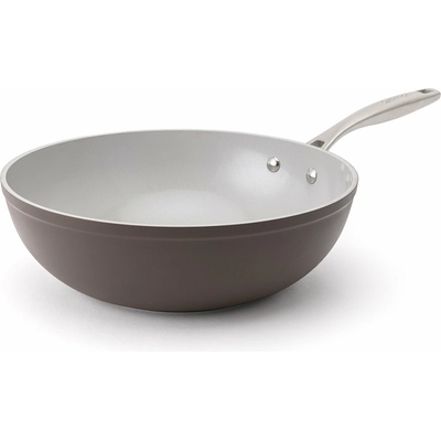 Elmich Nepřilnavá keramická pánev wok Zen Ø 28 cm - hnědá