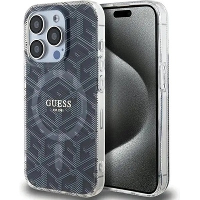 GUESS Кейс Guess IML GCube MagSafe за iPhone 15 Pro Max, черен (GUE003502-0)