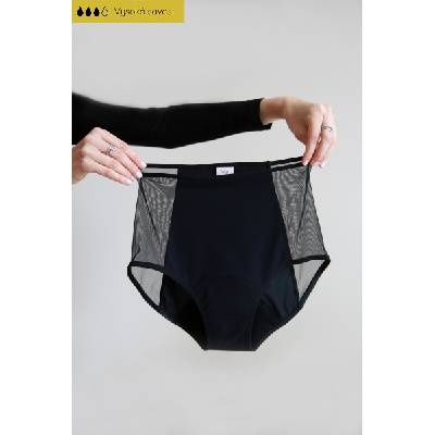 SAYU Menstruační kalhotky Černé s transparentními boky velikost 38
