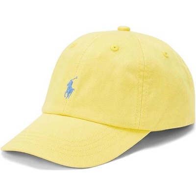 Ralph Lauren Детска памучна шапка с козирка Polo Ralph Lauren в жълто с изчистен дизайн (322785653053)