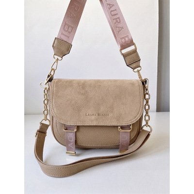 Laura Biaggi Crossbody kabelka s dvoma ramienkami hnedá