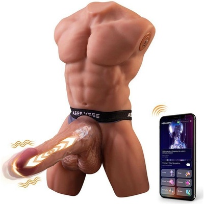 Shequ Ely 4,1 kg Realistické dildo s funkcí pulzace ovládané aplikací
