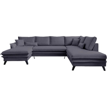 Miuform Антрацитен U-образен разтегателен диван, десен ъгъл Charming Charlie - Miuform (Charming Charlie LCBKL-2Q-HAEECR LIN19)