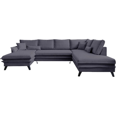 Miuform Антрацитен U-образен разтегателен диван, десен ъгъл Charming Charlie - Miuform (Charming Charlie LCBKL-2Q-HAEECR LIN19)