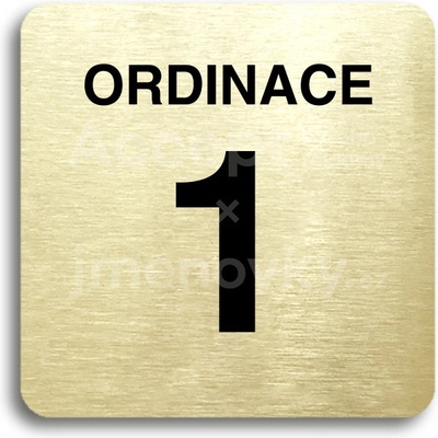 ACCEPT Piktogram ordinace 1 - zlatá tabulka - černý tisk bez rámečku