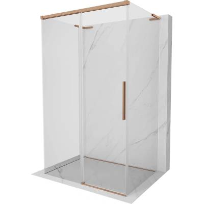 Mexen Rox-3S L душ кабина 3-стенна плъзгаща се 125 x 110 см, прозрачна, четкан мед (8C2L-125-110-65-00-3S)
