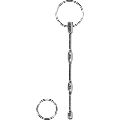 Ouch! Urethral Sounding Ribbed Plug with Ring