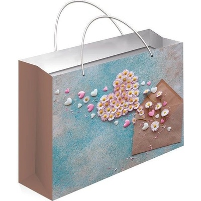 Dárková taška Lux 26x32x12,7cm - 1ks Obálka a sedmikrásky
