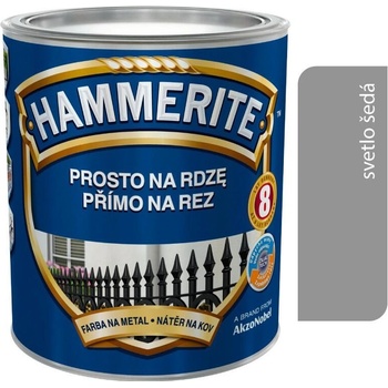 Hammerite přímo na rez, 0,70L, hladký světle šedý
