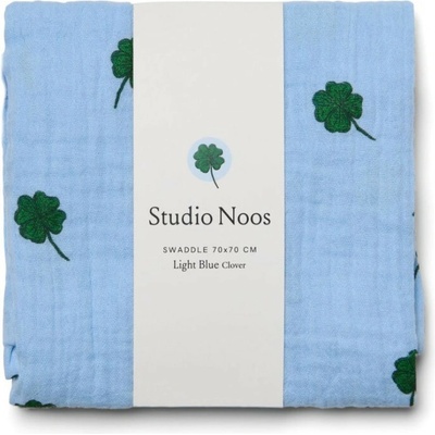 Studio Noos Swaddle zavinovačka Print Medium Light Blue Clover
