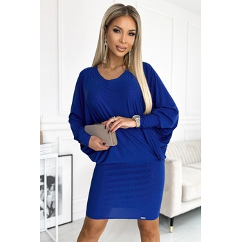 Numoco Рокля с деколте тип прилеп - синя със сребристи елементи numoco | Sin Lilav Zlaten | ЖЕНИ | S-M