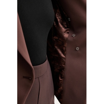 Elisabetta Franchi Сако Elisabetta Franchi в кафяво с двуредно закопчаване с изчистен дизайн GI17456E2 (GI17456E2)