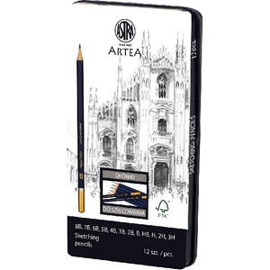 Astra Графитен молив astra с метална кутия 8b-3h 12 броя 206120013 (206120013)