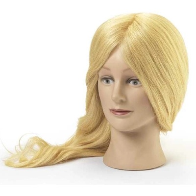 BraveHead 9855 Female Blonde cvičná hlava, 100% ľudské vlasy, 45-50 cm