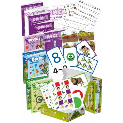 Divíci 1 - rozšířený učitelský balíček - Český jazyk GM (vázané písmo) + Matematika + Člov