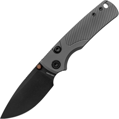 Vosteed Porcupine TiSlim 154CM Black Stonewash, Dim Gray Titanium Top Liner Lock A4804
