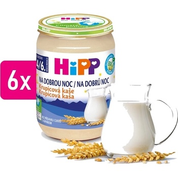 HiPP Bio Na dobrú noc krupicová 6 x 190 g