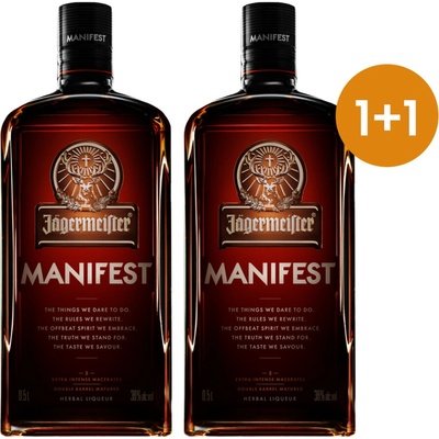 Jägermeister Manifest 1+1 1 l (čistá fľaša)