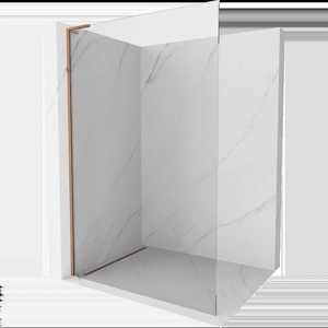Mexen Kioto L душ кабина Walk-in 55 x 200 см, прозрачно, розово злато - 800-055-103-60-00 (800-055-103-60-00)