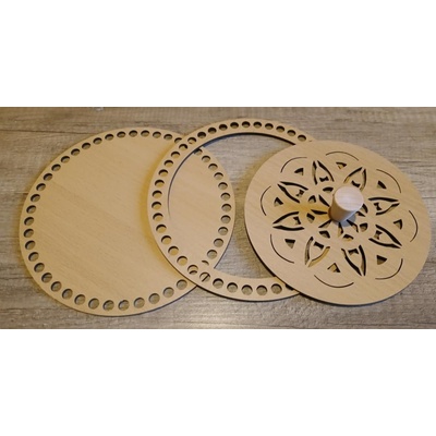 Set prstenec + dno + víko + knopka- dekor BUK 20 cm typ 3