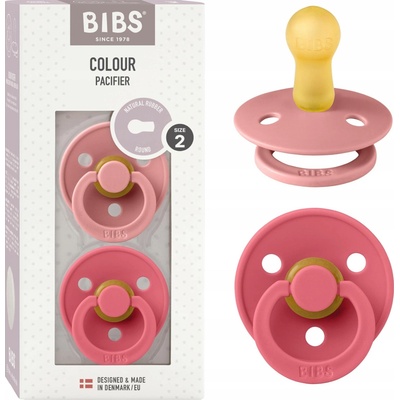 Bibs Colour dudlíky přírodní kaučuk 2ks Dusty Pink / Coral
