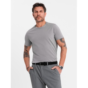 Ombre Clothing Мъжка класическа памучна тениска BASIC - сива Ombre Clothing | Siv | МЪЖЕ | M