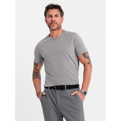 Ombre Clothing Мъжка класическа памучна тениска BASIC - сива Ombre Clothing | Siv | МЪЖЕ | M