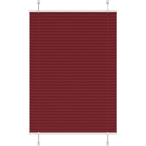 vidaXL Плисирана щора, бордо червена, 100x100 см, ширина на плата 99, 4 см, полиестер (4015228)