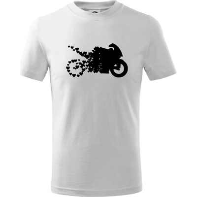 Moto love tričko detské biela