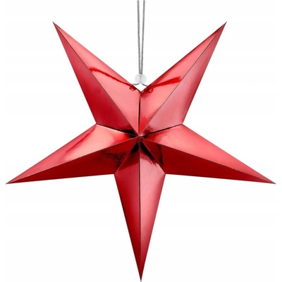 Hvězda dekorační závěsná papírová červená 45 cm – Zboží Dáma