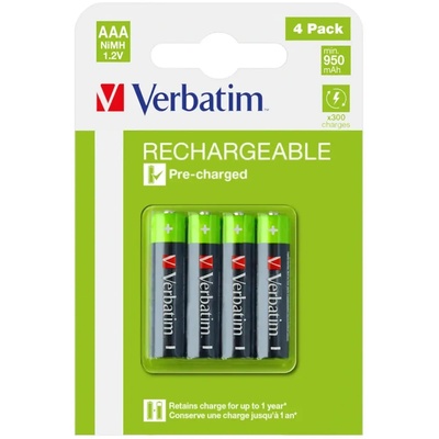 Verbatim Батерия Verbatim RECHARGEABLE BATTERY AAA 4 PACK / HR03 (49514)